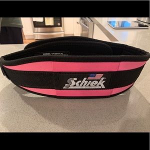 Schiek weightlifting belt Pink size small